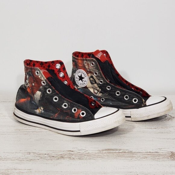 Converse All Star  Harley Quinn  High Top Sneakers  Women's 6   Men's 4 - Picture 8 of 12